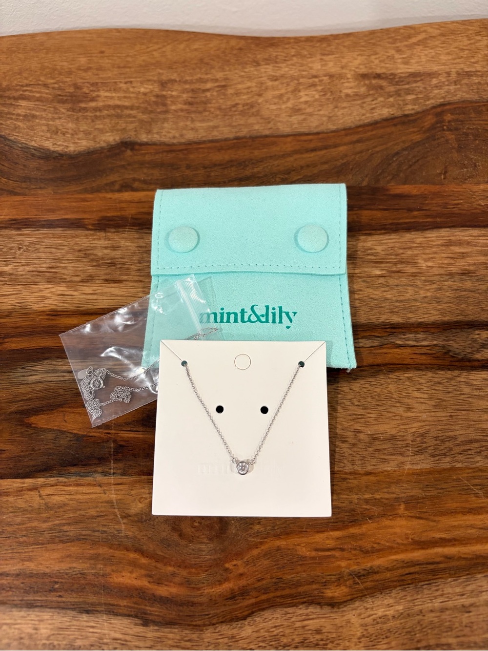 Mint & Lilly Classic Bezel Set Solitaire Necklace - Picture 3 of 5